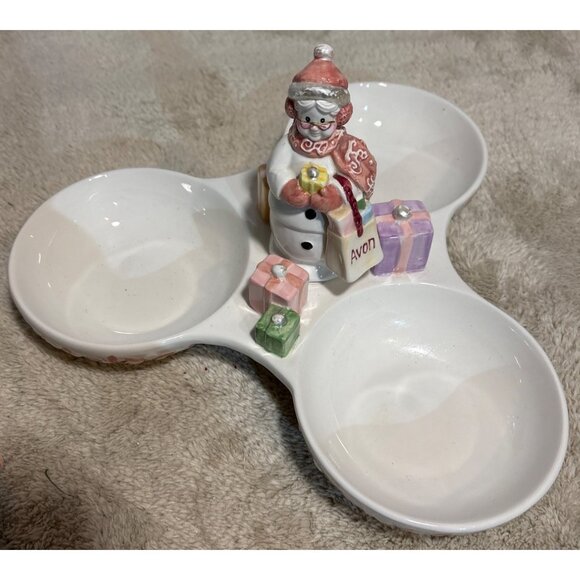 Avon Snowlady Candy Dish 2003 Presidents Club Collection Holiday Snowman Ceramic - Picture 3 of 12